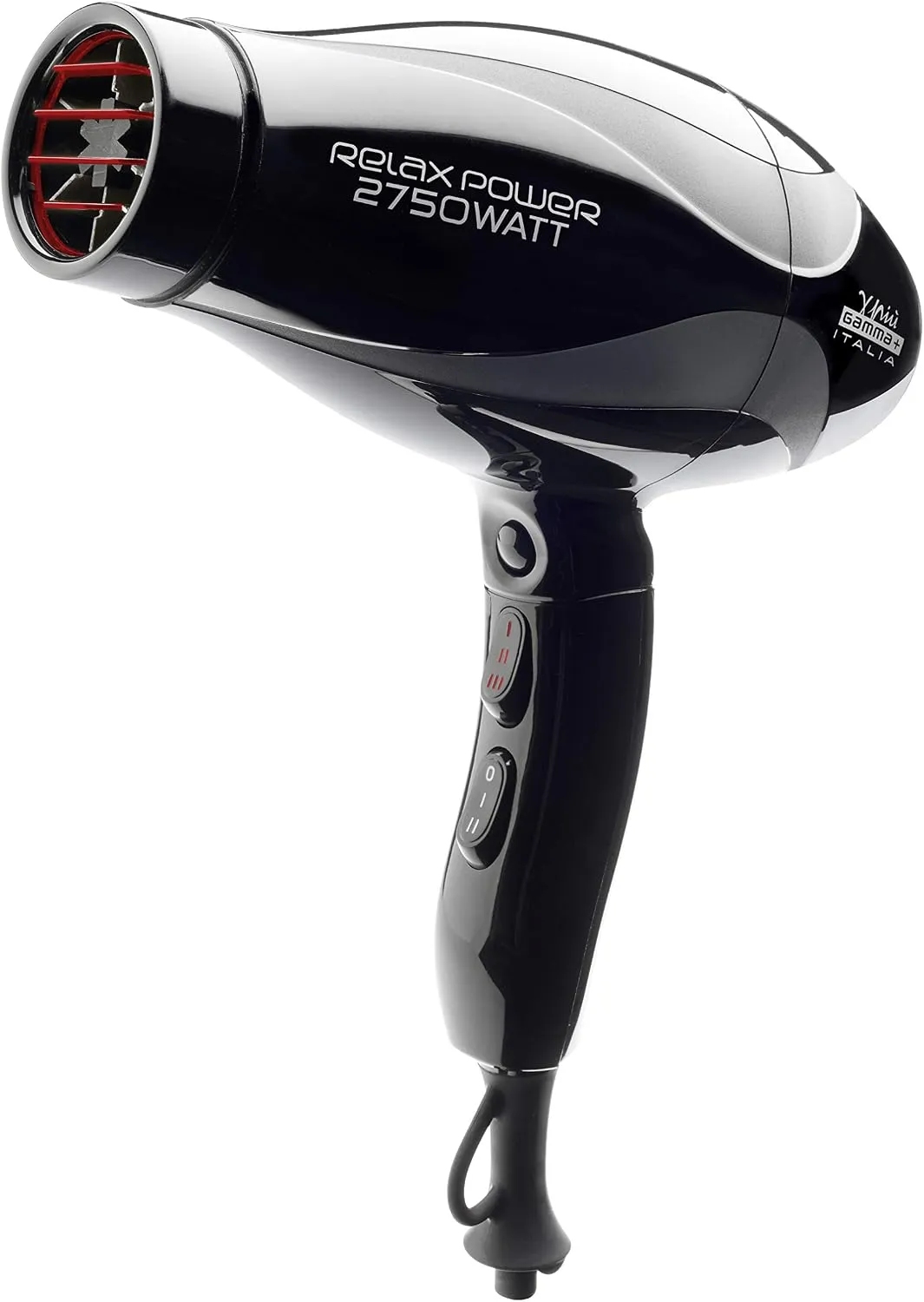 Gamma Piu Relax Power Hair Dryer- Black Glossy Finish Color- 2750W