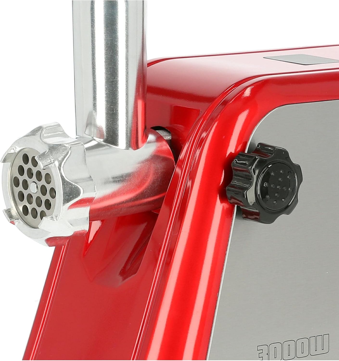 Geepas GMG1910 Electric Meat Grinder, 1600W Maximum Power, Full-Copper Motor, Aluminium Gearbox, Metal Gears, Reverse Function, 3 Stainless-Steel Cutting Plates, Sausage and Kubbe Accessories, Stainless-Steel Housing – 2-Year Warranty