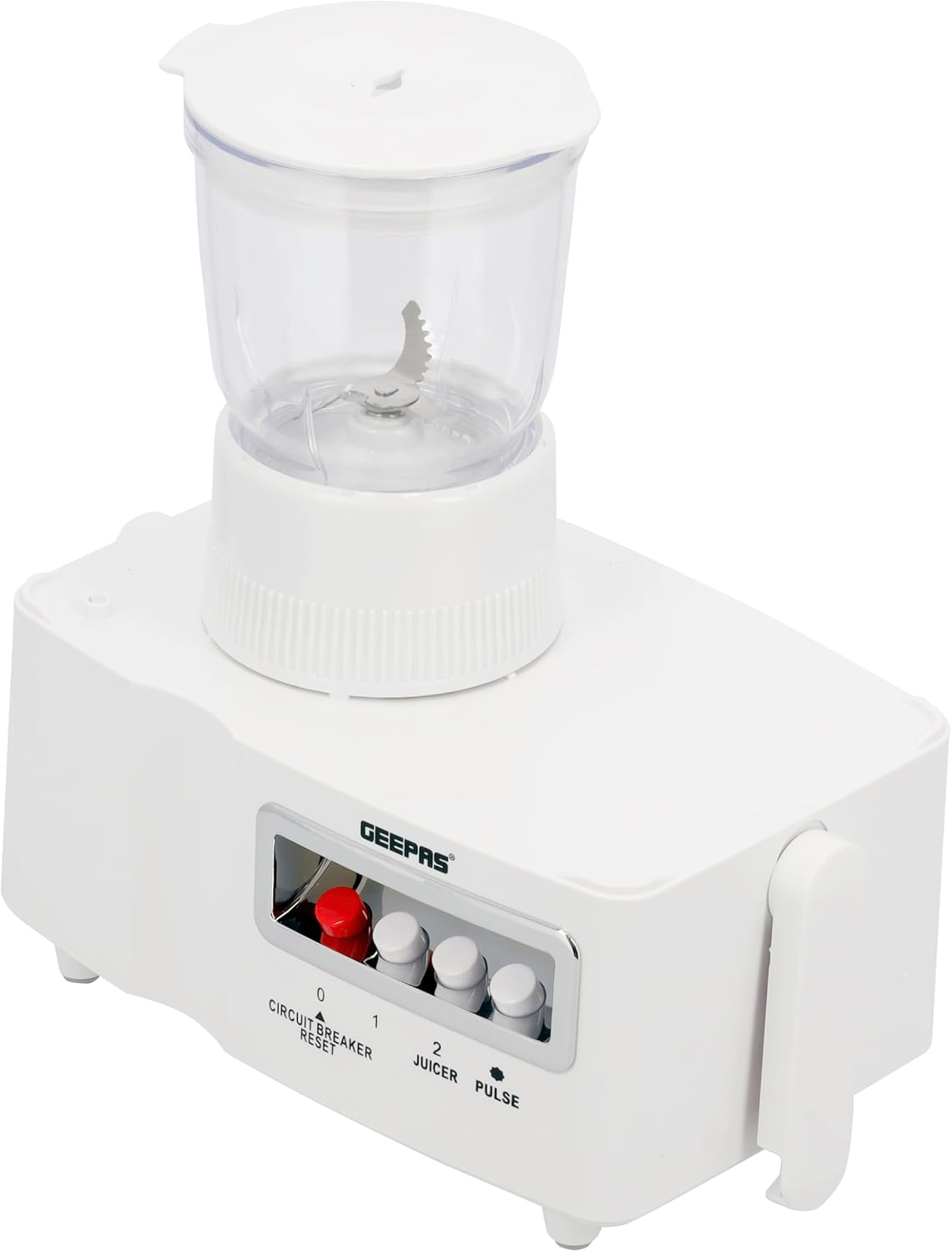 Geepas GSB6147 4-in-1 Food Processor, 650W Powerful Motor, 1.8L Blender Jar, Juicer, Grinder and Mincer, Stainless Steel Blades, 2 Speeds with Pulse, Overheat Protection, White – 2 Years Warranty