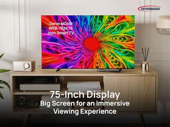 "General Gold 75"" Smart LED Television – Black – 75GS8000" 2
