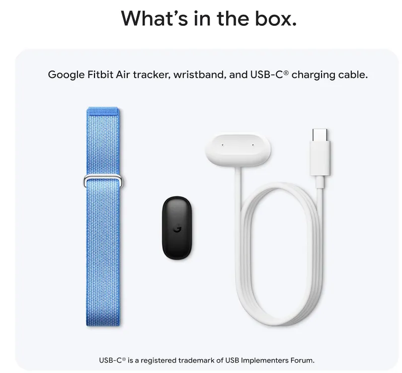 Google Fitbit Air - Screenless Activity Tracker with Fitness, Heart Rate, and Sleep Tracking - Personalized AI-Powered Coaching - Up to 7 Days’ Battery Life - Works with iOS and Android - Obsidian- International Version 2