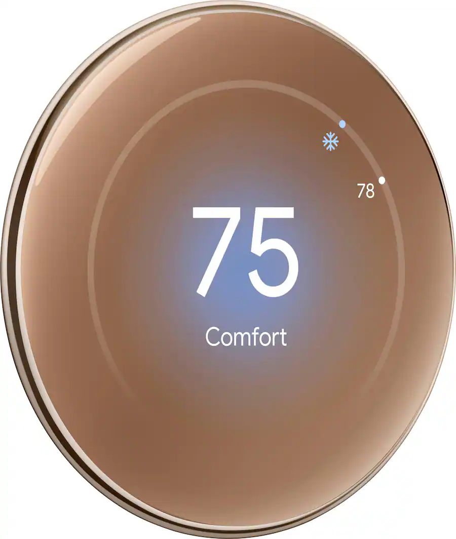 GOOGLE NEST LEARNING THERMOSTAT (4TH GEN) + NEST TEMPERATURE SENSORS (2ND GEN) (GA05171-US) POLISHED GOLD 2