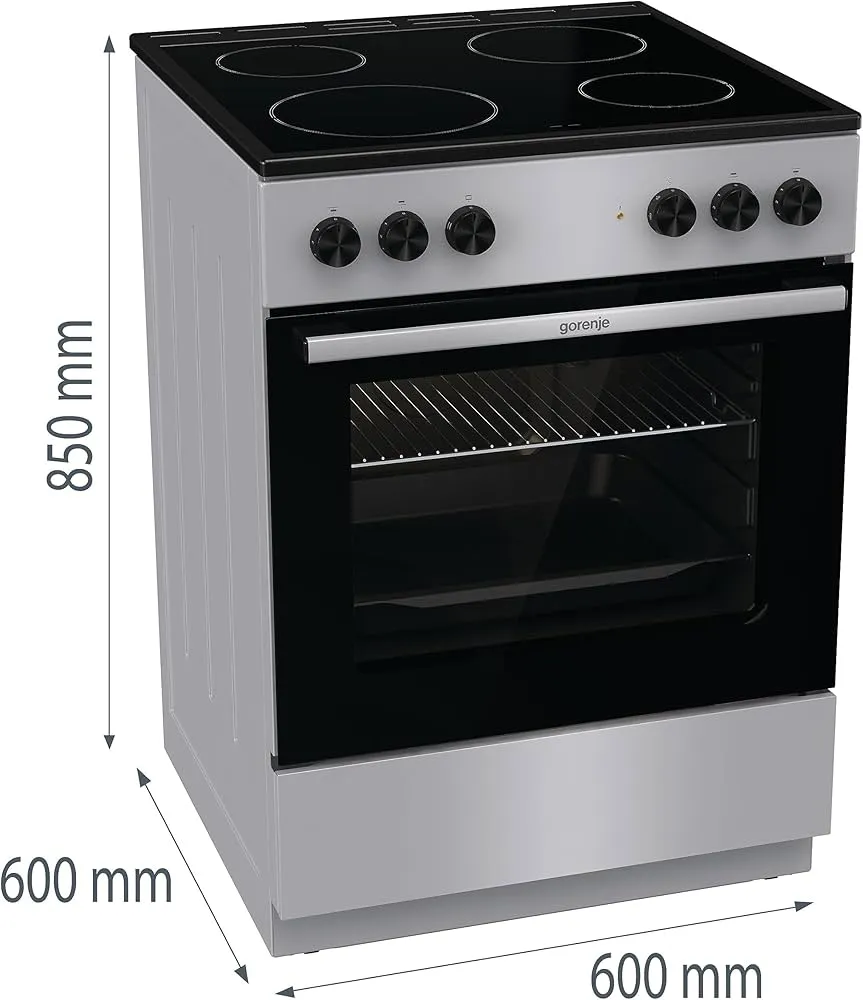 Gorenje 60 cm Electric Cooker with 4 Electric Hotplates & 65L Oven GEC6A11SG (Multicolour) 4