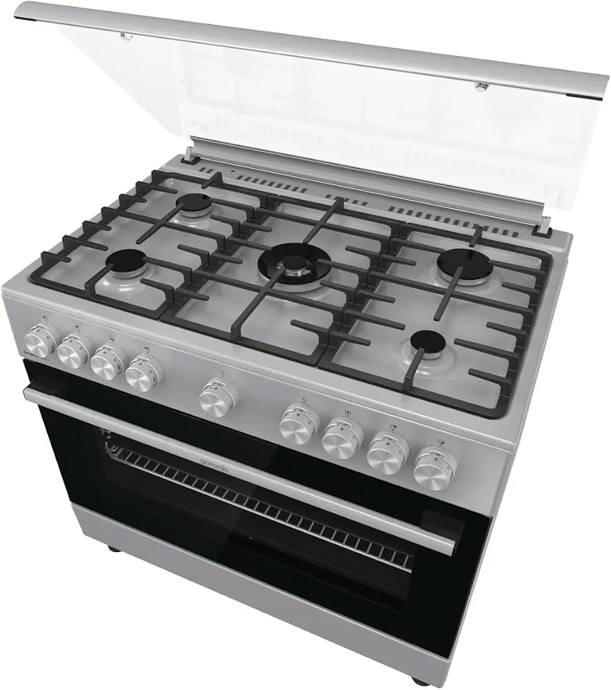 Gorenje 90 cm Freestanding Gas Cooker with 5 Gas Burners & 105L Fan-Assisted Oven GGI9B20S (Silver/Stainless Steel) 4
