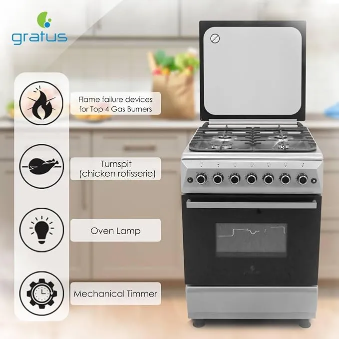 Gratus 60×60 Gas Cooker – FCR604KTSS1