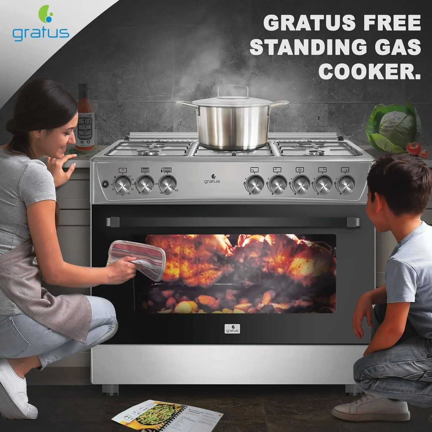 Gratus 90×60 Fan. Gas Cooker – FCR905KTSS1 5