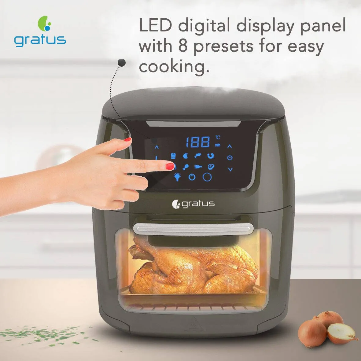 Gratus Digital 12Liter 1800Watt Air Fryer – GRA650DTTB 4