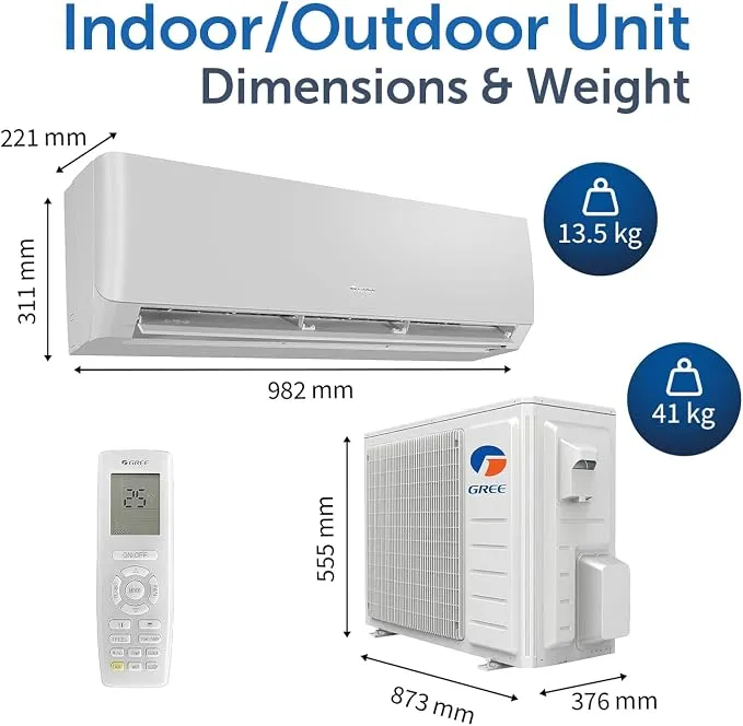 Gree Split AC 1.5Ton T1 Rotary DECENTC18C1