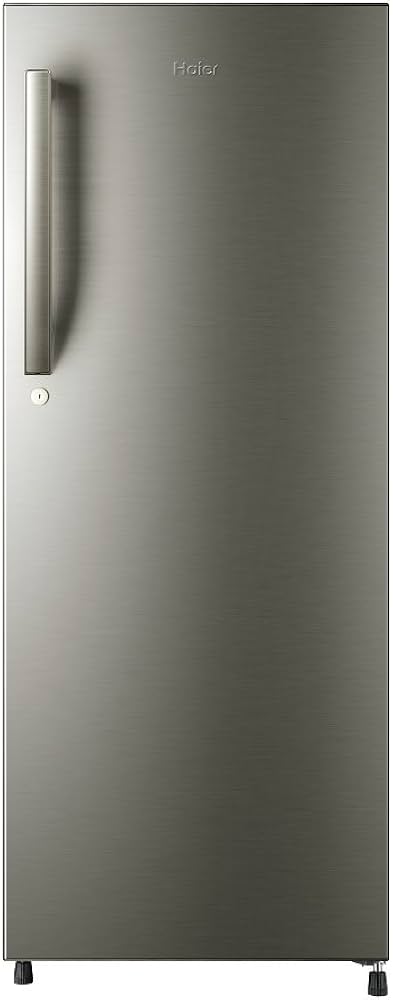 Haier HRD-2406BS Single-Door Refrigerator, 240L Gross / 213L Net Capacity, Direct Cool, Manual Defrost, Toughened-Glass Shelves, 1-Hour Icing, Brushline Silver