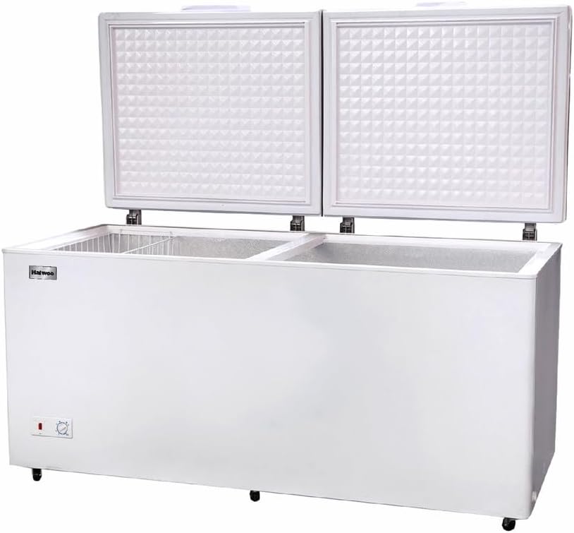 Haiwoo 650L Double Door Chest Freezer with Two Storage Baskets, CFC-Free, Mechanical Temperature Control, R600a Refrigerant, 1 Year Full Warranty & 5 Year Compressor Warranty – HDF-650WB, White 2