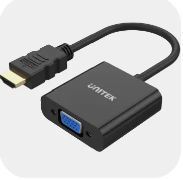 HDMI to VGA Adapter with Audio, Black, UNITEK Gift Box Y-6333