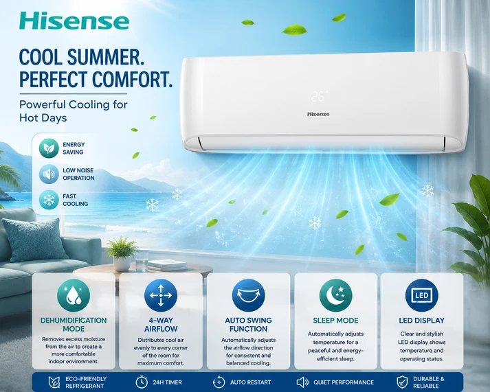 Hisense 1 Ton Inverter Split Air Conditioner, AS-12UW4SYRKC01 5