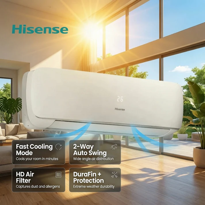 Hisense 1 Ton Rotary Split Air Conditioner, AS-12CR4SYRCA00 5