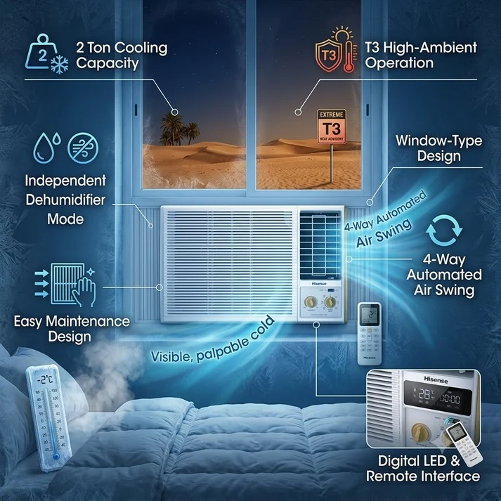 Hisense 2 Ton Rotary Window Air Conditioner - AW-24CT4SPAR01