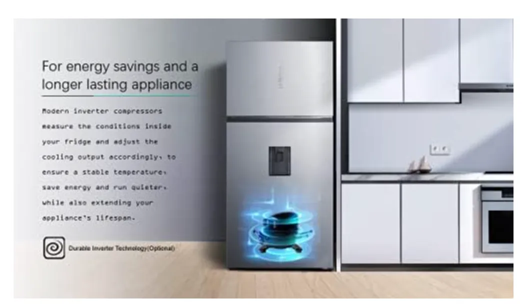 Hisense 729 Liter Refrigerator Double Door With Ice Maker Inverter Compressor Silver Model Rt729N4Wsu."Min 1 year manufacturer warranty"