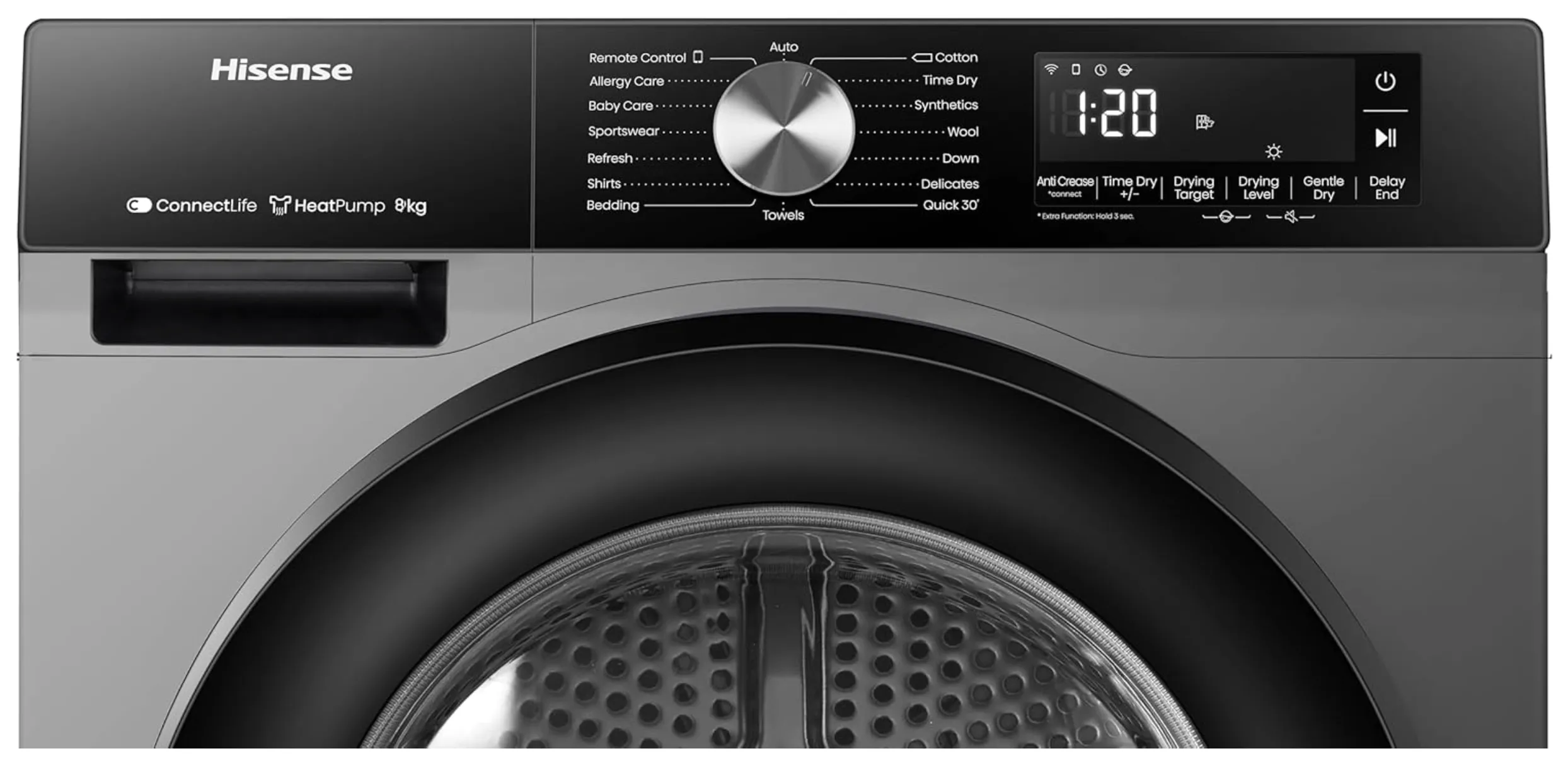 Hisense 8 kg Heat Pump Dryer, 15 Programs, Auto Dry, ConnectLife, Smart Link, Quick Wash, Pause & Add - DH3S802BT2 4