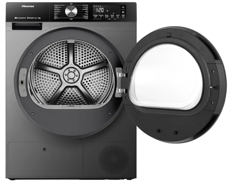Hisense 9 Kg Heat Pump Dryer with WIFI Connectivity,15 Programs, AI Dry, Allergy Care, Anti Crease,Quick Wash,Drum Clean - DH3S902BT 3