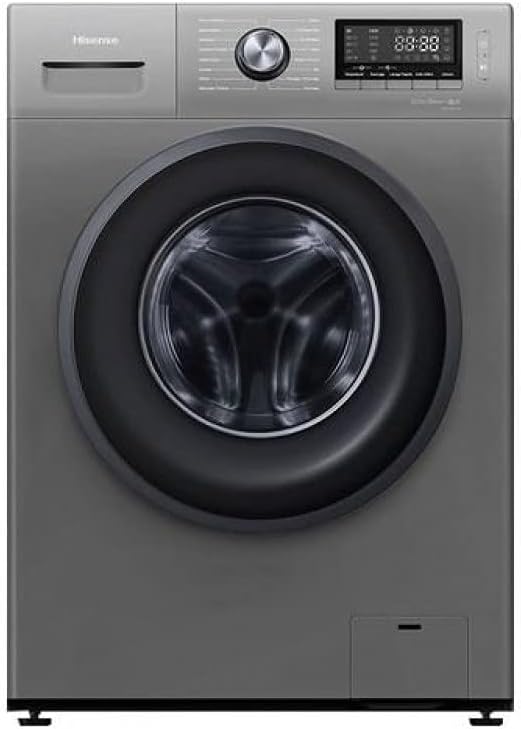 Hisense 9kg Fully Automatic Front Load Washing Machine, 1400 RPM, 16 Programs, Quick Wash 15-Minute Cycle, Snowflake Drum, Pause and Add, Drum Clean, Child Lock, Delay End, Digital LED Display, Titanium Grey – WFKV9014T