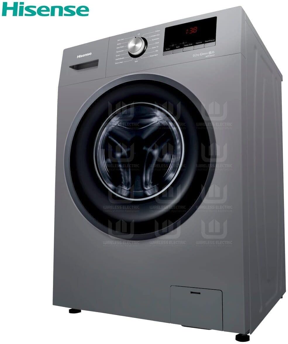 Hisense 9kg Washer / 6kg Dryer Front Load Combo, 1400 RPM, Inverter Motor, 15 Programs, Steam Wash, Steam Refresh, Jet Wash, Allergy Care, Pause & Add, LED Display, Titanium – WDQY9014EVJMT