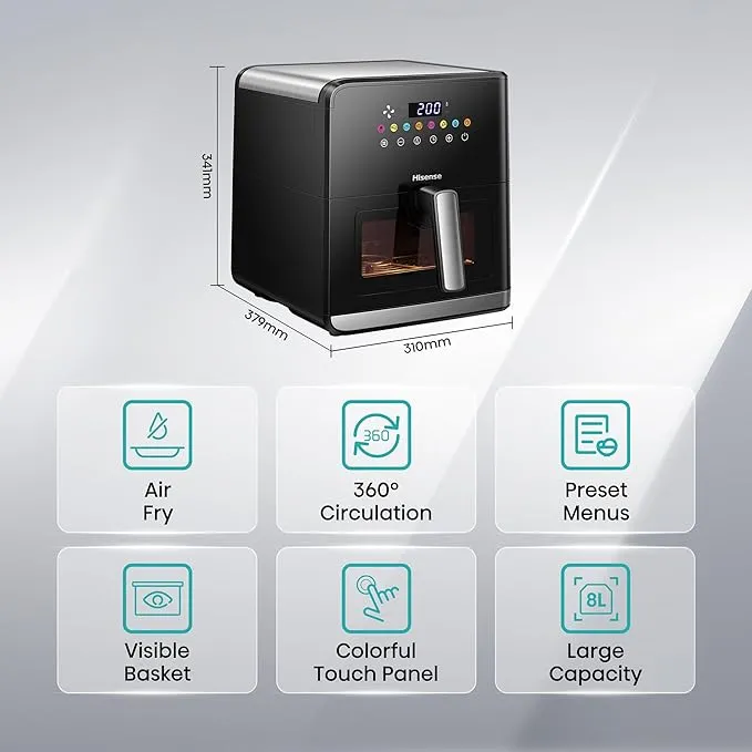 Hisense Air Fryer 1700w Colourful Touch Panel H09AFBKS4S 4