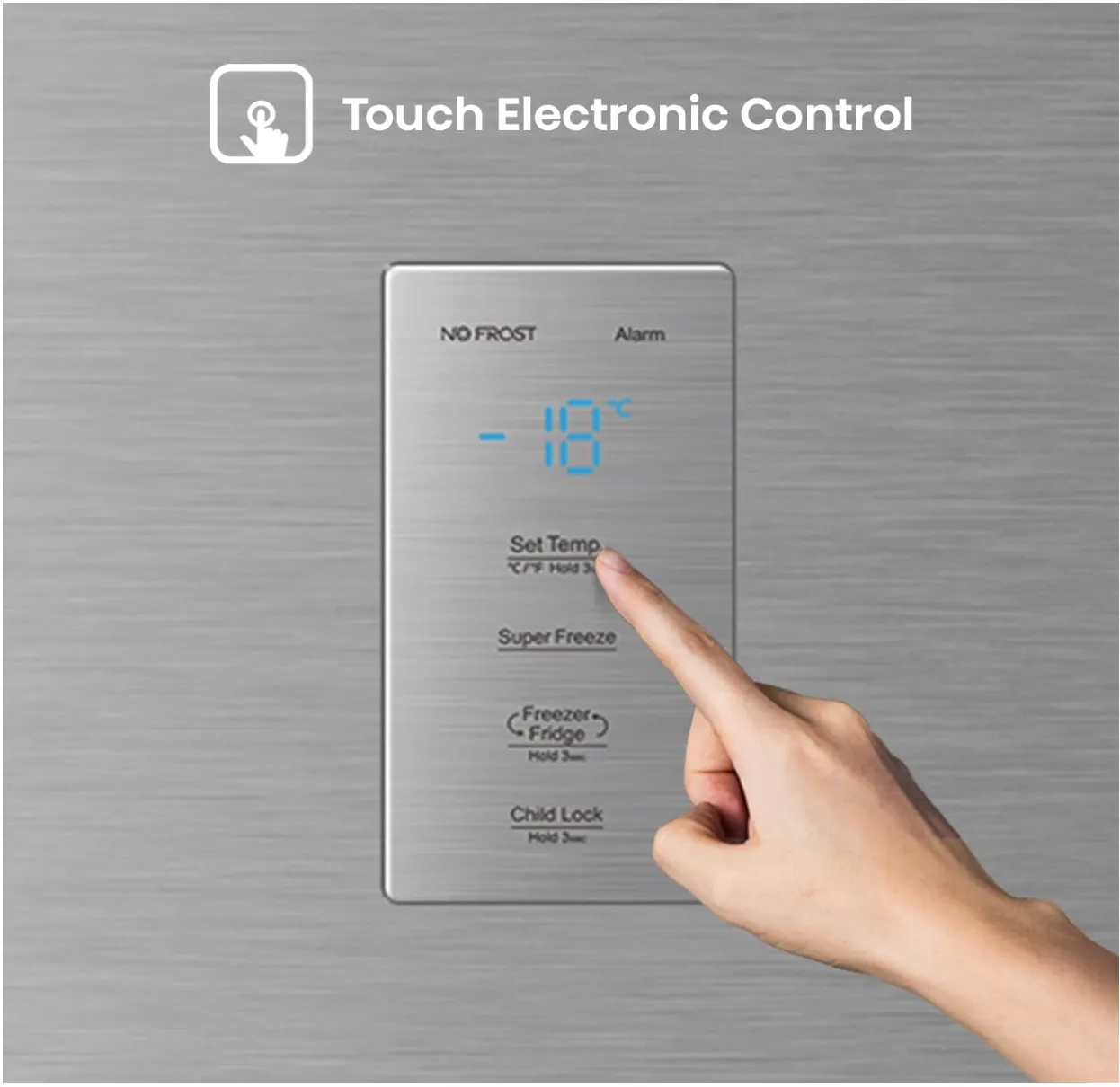 Hisense Freestanding Upright 592L Freezer, Super Freeze, Total No Frost, Touch Electronic Control, 83x79.2x193.7 cm (LxWxH), Silver Model FV769N4ASUD, 1 Year Full & 5 Years Compressor Warranty 4