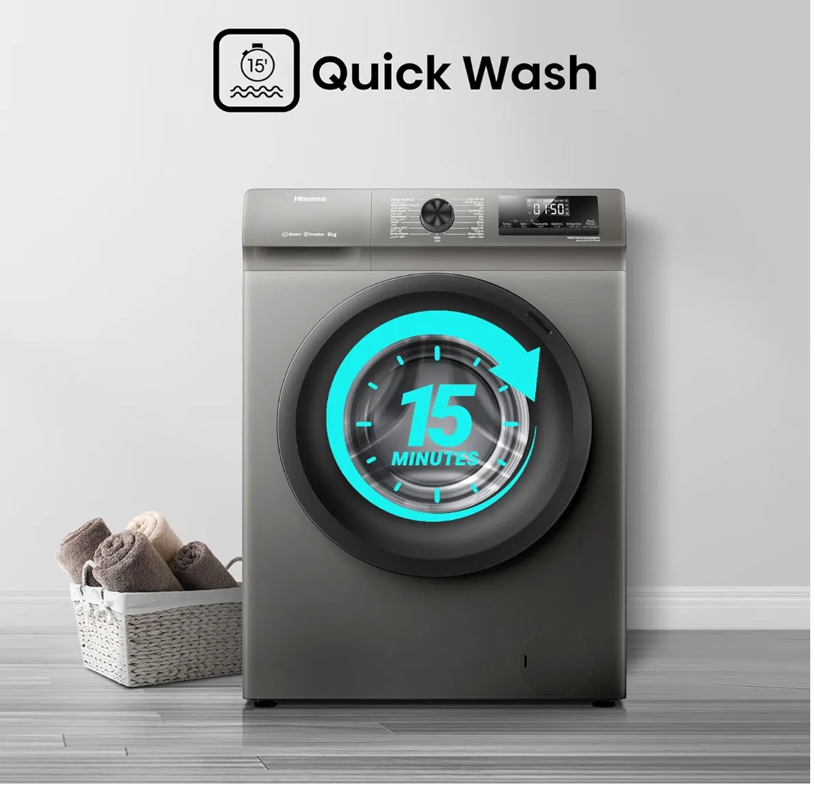 Hisense Front Loading Washing Machine, Free Standing, 6Kg, 1000 RPM, Wfvc6010T, Vc Series"Min 1 year manufacturer warranty" 4