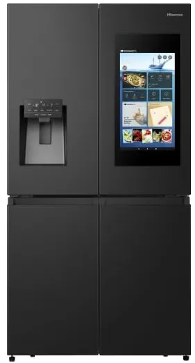 Hisense New Edition 4 French Doors, Bottom Freezer with Ice Maker & Water Dispenser, Mate Black Color RQ760N4IF1