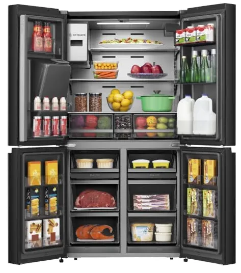 Hisense New Edition 4 French Doors, Bottom Freezer with Ice Maker & Water Dispenser, Mate Black Color RQ760N4IF1 3