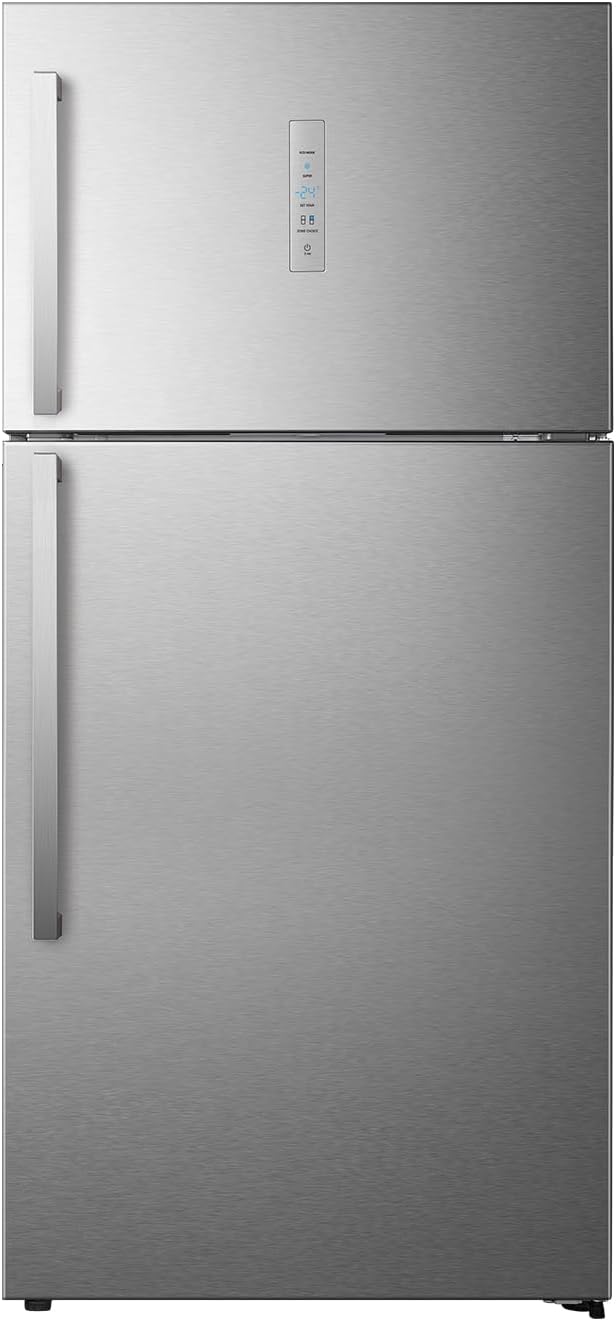 Hisense RT649N4ASU 649L Gross / 508L Net Top Mount Double Door Refrigerator, Inverter Compressor, Total No Frost, Digital Temperature Control, Multi Air Flow, Twist Ice Maker, Tempered Glass Shelves, Super Freeze, Silver