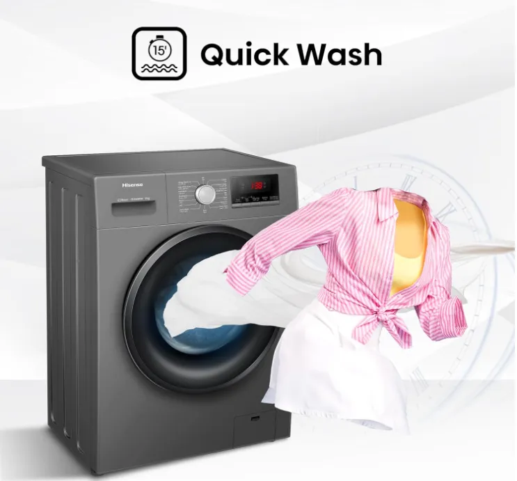 Hisense WFQP9014EVMT 9KG Front Load Washing Machine with Inverter Motor, Steam Care, 1400 RPM & Quick Wash – Titanium Silver 4