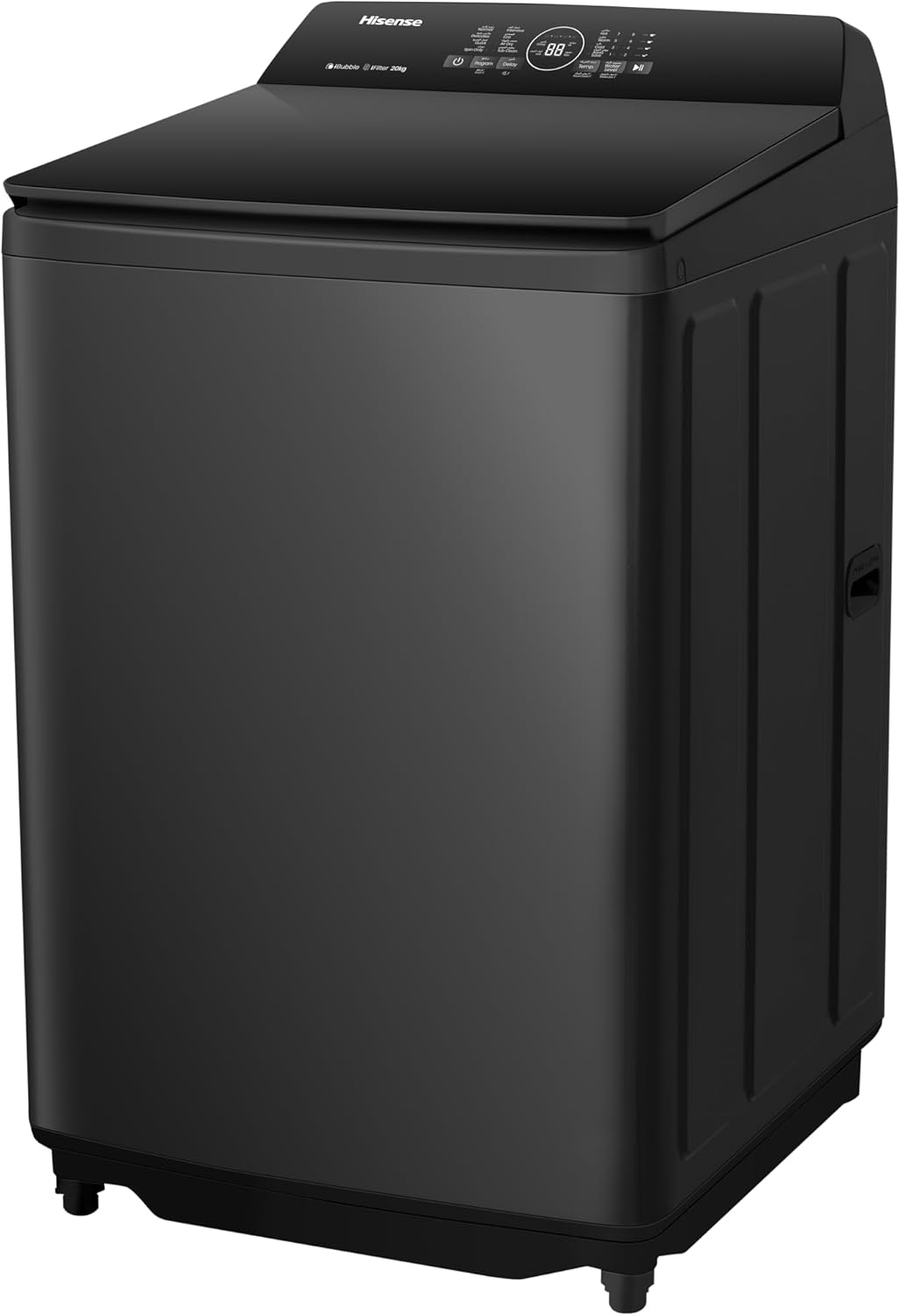 Hisense WT3I2023UT 20kg Fully Automatic Top Load Washing Machine, 650 RPM, iBubble Detergent Dissolving System, iFilter Lint Filtration, Aqua Preserve, Smart Fuzzy Control, Air Dry, Soak, Tub Clean, Soft-Closing Glass Lid, Auto Restart, Titanium Grey – 1 Year Warranty