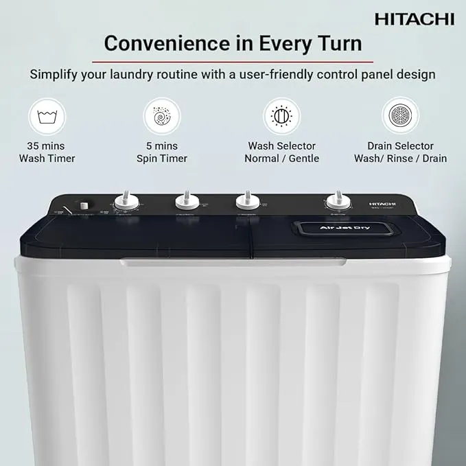 Hitachi 10.5KG Twin Tub Washing Machine – LTTH0JWTMRG 4