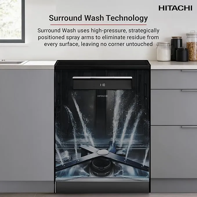 Hitachi 15PC/8 Program Dishwasher – HDF-F158CVGB 3