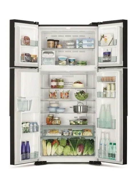 Hitachi 760L Gross 4-Door French Door Refrigerator RW760PUK7GBK (Black) 4