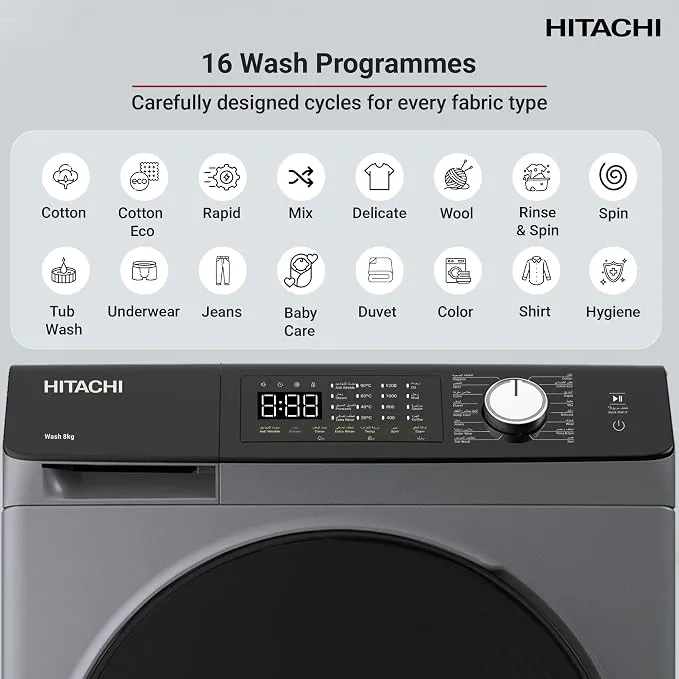 Hitachi 8KG Front Load Washing Machine – BD-802HVOS 4