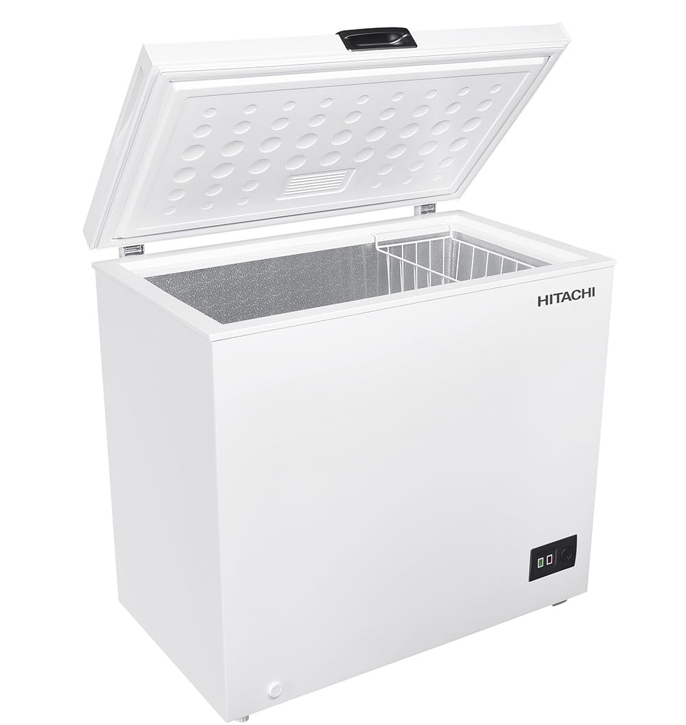Hitachi HRCS9200MN1WAE Convertible Chest Freezer, 200L Net Capacity, Dual Freezer/Refrigerator Mode, Fast Freeze, Adjustable Thermostat, Storage Basket, Energy-Efficient Compressor, Low-Noise Operation, White
