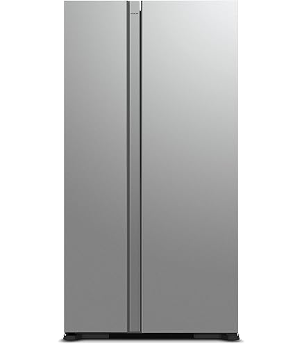 Hitachi Skyline HRSN9713ESGSAE Side-by-Side Refrigerator, 656L Net Capacity, Inverter Compressor, Dual Surround Cooling, Selectable Zone, Triple Power Filter, Quick Cool & Freeze, Glass Silver