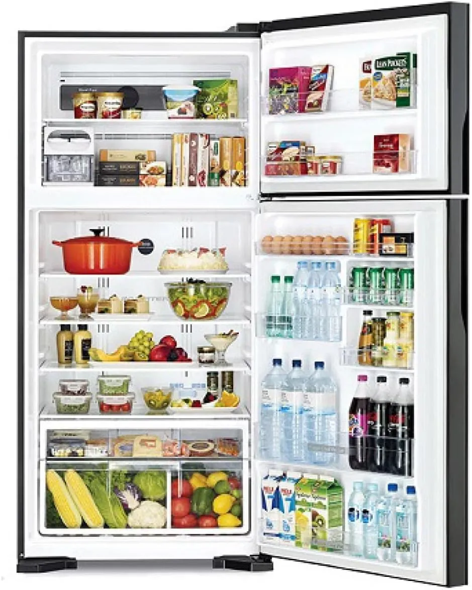 Hitachi Top Mount Double Door Refrigerator RV760PUK7K (Brilliant Silver)