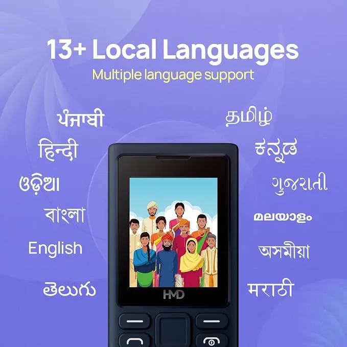 HMD 102 4G Feature Phone Dual SIM – 4G LTE Connectivity, Compact Design, Durable Keypad, Long-Lasting Battery, FM Radio 4