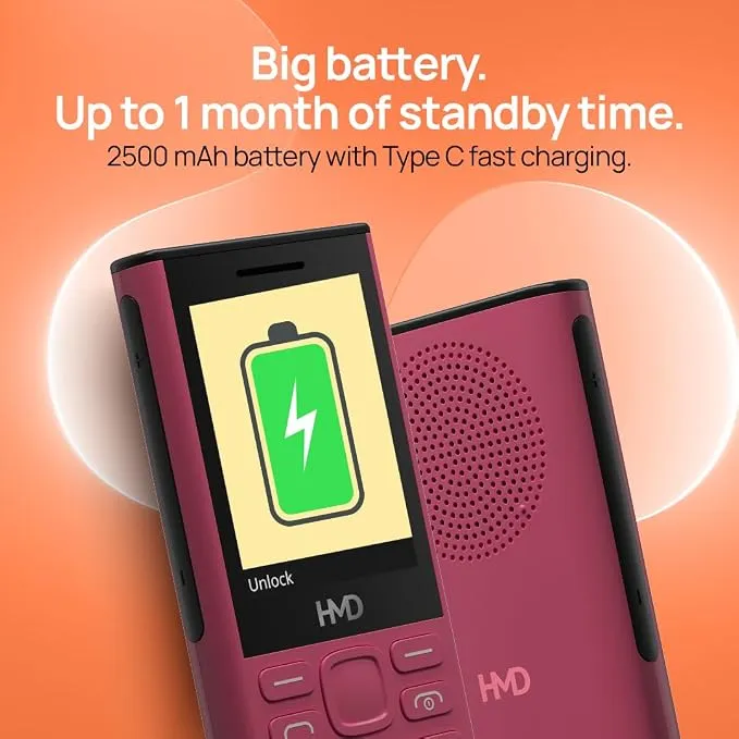 HMD 130 Feature Phone Dual SIM – 2G Connectivity, Compact Design, Durable Keypad, Long-Lasting Battery, FM Radio, Flashlight 4