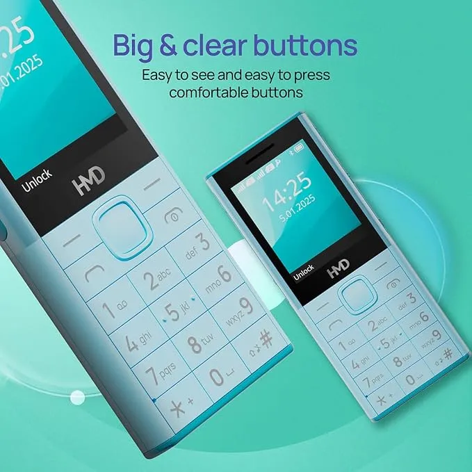 HMD 150 Feature Phone Dual SIM – 2G Connectivity, Large Display, Durable Keypad, MP3 Player, FM Radio, Long-Lasting Battery 2