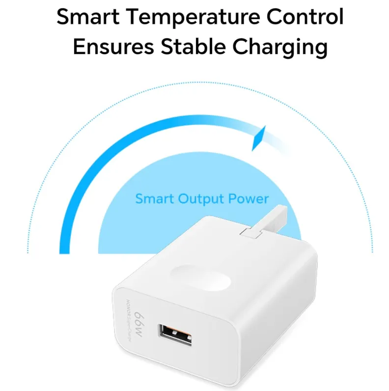 HONOR 66W SuperCharge Power Adapter (Type A, USB, Compatible with Samsung Galaxy S20/S21 Series)