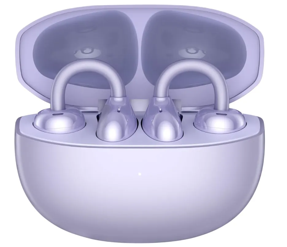 HONOR Choice Earbuds CLIP (2025 Model) Wireless Earphones, Open-Ear Bluetooth Earbuds, Feather-Like Wearing, 36 Hour Long Battery Life, Purple (TDRA Version)