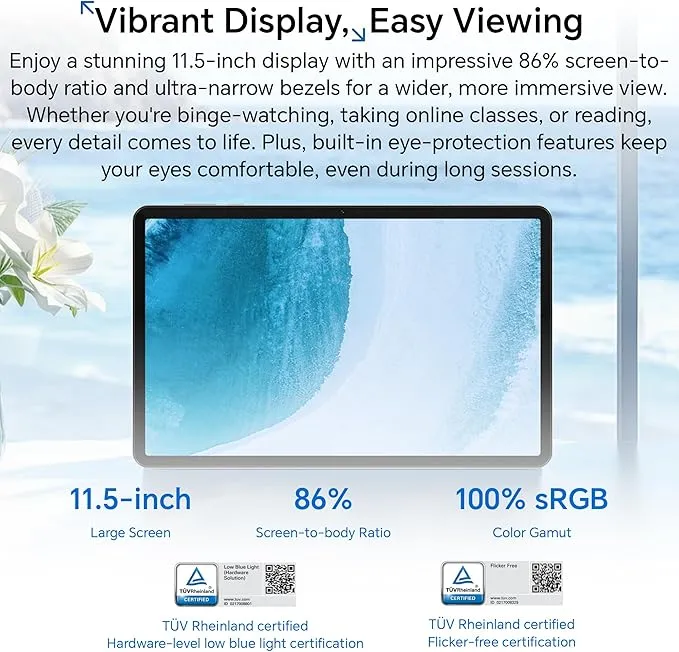 Honor Pad X9a 4G Tablet 8GB RAM 128GB Storage – 11.5-inch 2.5K Display, 120Hz Refresh Rate, LTE Connectivity, Snapdragon Processor, Quad Speakers, Long-Lasting Battery 4