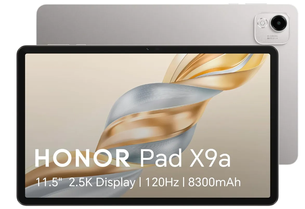 HONOR Pad X9a Wi-Fi Tablet 11.5" 120Hz Display, 8GB RAM + 128GB Storage, Android 15, Snapdragon 685, 8300mAh Battery, 35W Fast Charging, Stylus Support, Grey (2025 Model) (TDRA Version)