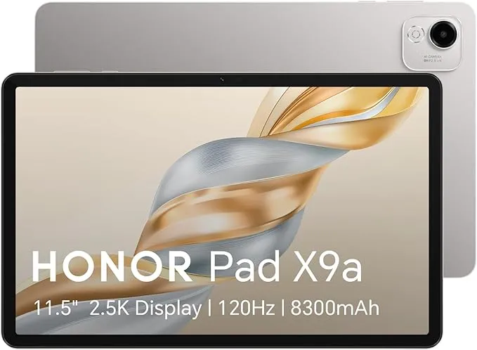 Honor Pad X9a WiFi Tablet 8GB RAM 128GB Storage – 11.5-inch 2.5K Display, 120Hz Refresh Rate, Snapdragon Processor, Quad Speakers, Long-Lasting Battery