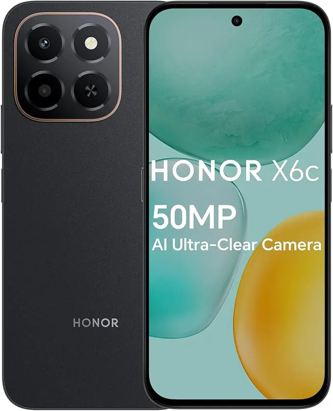 Honor X6c 6GB RAM 128GB Storage 4G Dual SIM Smartphone – 120Hz HD+ Display, 50MP AI Camera, 5300mAh Battery, Fast Charging,
