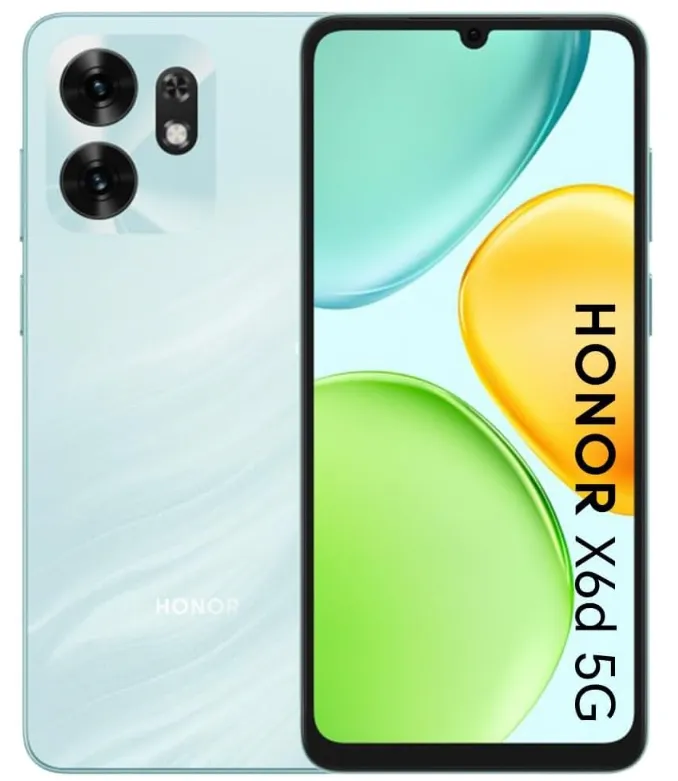 HONOR X6d 5G Smartphone, 4GB+4GB RAM, 256GB Storage, Dual SIM, 50MP Ultra-Clear Camera, 6.75” 90Hz Large Display, 8-Core 5G Processor, MagicOS, Ocean Cyan (TDRA Version)