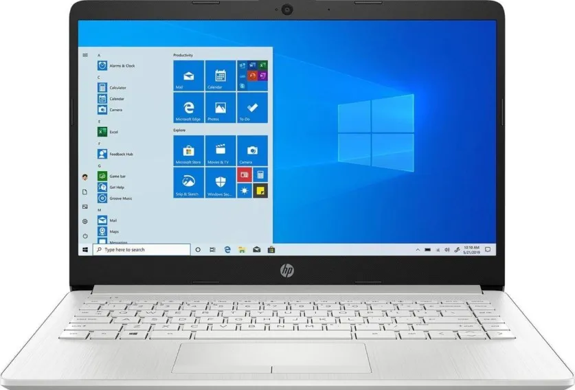 HP 14-dk1010ca Laptop, 14" HD SVA BrightView Display, AMD Athlon Silver 3050U Processor, 4GB RAM, 128GB SSD, AMD Radeon Graphics, English Keyboard, Windows 10 S Mode, Natural Silver | 1Y532UA