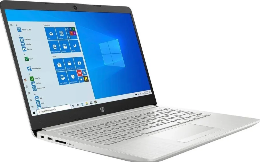 HP 14-dk1010ca Laptop, 14" HD SVA BrightView Display, AMD Athlon Silver 3050U Processor, 4GB RAM, 128GB SSD, AMD Radeon Graphics, English Keyboard, Windows 10 S Mode, Natural Silver | 1Y532UA 3